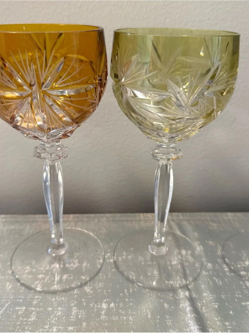 Multicolor Cut Crystal Wine Glasses - Set of 5